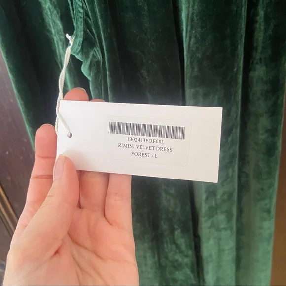 Reformation Dark Green Velvet Dress - Picture 5 of 8